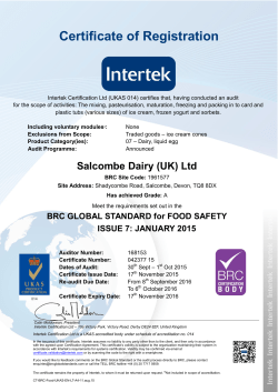 Current BRC Certificate