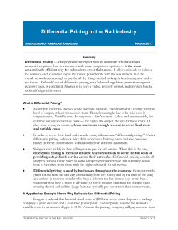 Differential Pricing - Association of American Railroads