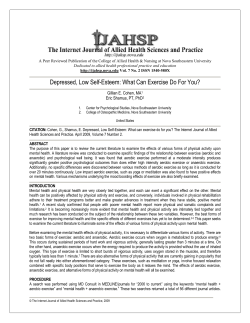 Depressed, Low Self-Esteem: What Can Exercise Do