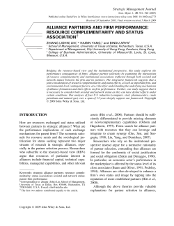 Alliance partners and firm performance: resource complementarity