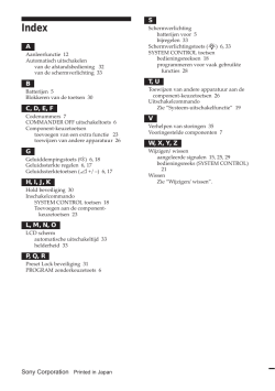 Sony Corporation Printed in Japan A B C, D, E, F G H, I, J, K L, M, N