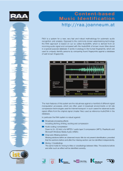 Content-based Music Identification http://raa.joanneum.at