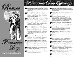 Romantic Days Offering Flyer Back