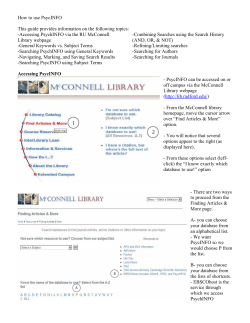 How to use PsycINFO This guide provides information on the