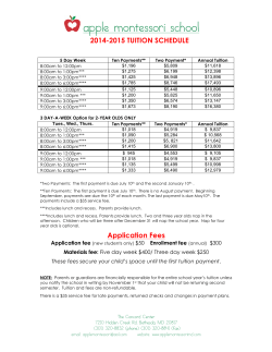 Application Fees - Apple Montessori School