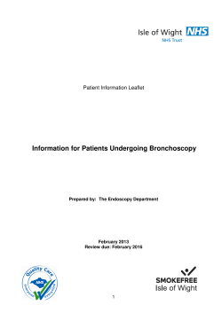 Endoscopy - Information for Patients Undergoing Bronchoscopy