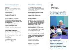 Services and support for family and friends carers