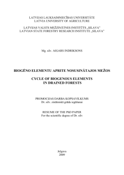 biogēno elementu aprite nosusinātajos mežos cycle of biogenous