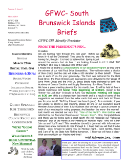 GFWC- South Brunswick Islands Briefs