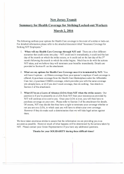 New Jersey Transit Summary for Health