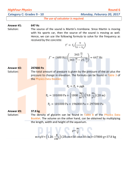 HighFour Physics Round 6 Category C: Grades 9