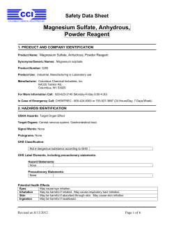 Magnesium Sulfate, Anhydrous, Powder Reagent