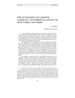 THE ECONOMICS OF LIMITED LIABILITY: AN EMPIRICAL STUDY