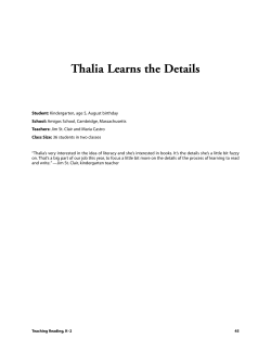 Thalia Learns the Details