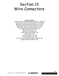 Section 13 Wire Connectors