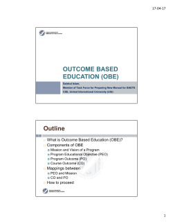 OUTCOME BASED EDUCATION (OBE) - Board of Accreditation for