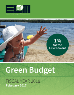 to Green Budget FY18 - Environmental League of Massachusetts