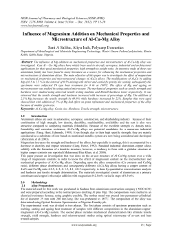Influence of Magnesium Addition on Mechanical Properties and