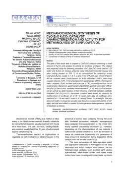 MECHANOCHEMICAL SYNTHESIS OF CaO&middot;ZnO.K2CO3