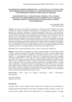 Re-emerging Chinese Worldviews? A conceptual
