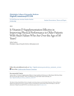 Is Vitamin D Supplementation Effective in Improving Physical
