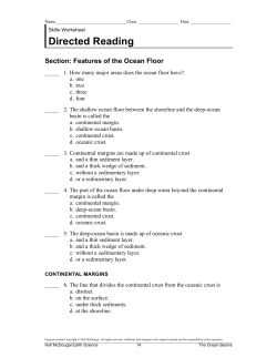 Directed Reading Section: Features of the Ocean Floor