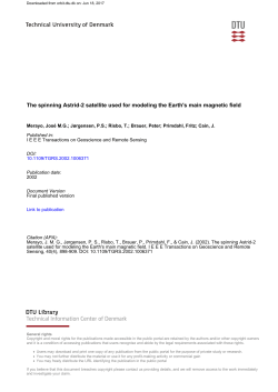 The spinning Astrid-2 satellite used for modeling the Earth`s main