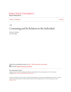 Costuming and Its Relation to the Individual