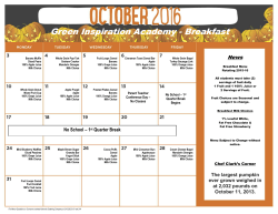 2016 Oct Breakfast Menu - Green Inspiration Academy