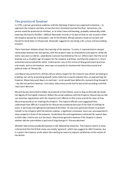 The practice of `kowtow` - Asia Education Foundation