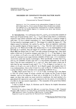 degrees of constant-to-one factor maps