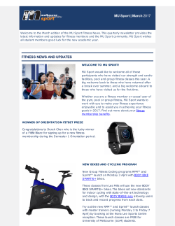 MU Sport | March 2017 FITNESS NEWS AND UPDATES