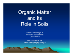 Organic Matter and its Role in Soils