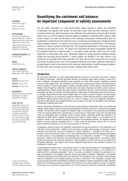 Quantifying the catchment salt balance: An important component of