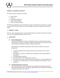 PROJECT CHARTER CONTENT
