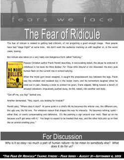 The Fear of Ridicule - Forcey Bible Church