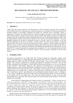 DETAILED FEA OF LOCALLY THINNED PIPE BENDS