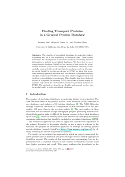 Finding Transport Proteins in a General Protein Database