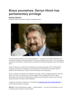 Brace yourselves: Derryn Hinch has parliamentary privilege