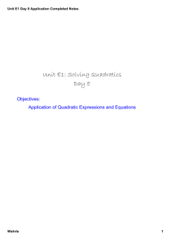 Unit E1 Day 8 Application Completed Notes