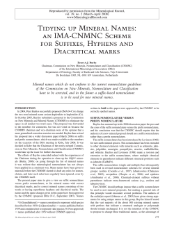 Tidying up Mineral Names: an IMA