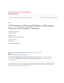 CFD Analysis of Premixed Methane Chlorination Reactors with