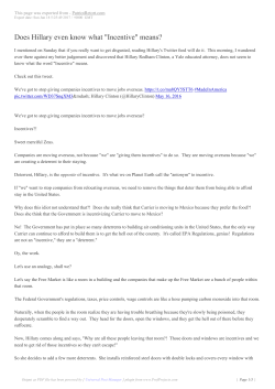 Does Hillary even know what "Incentive" means?