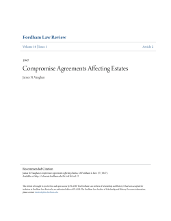 Compromise Agreements Affecting Estates