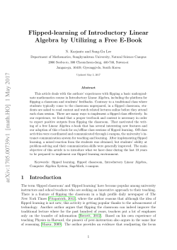 Flipped-learning of Introductory Linear Algebra