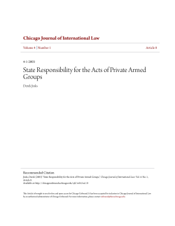State Responsibility for the Acts of Private Armed Groups