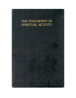 the philosophy of spiritual activity
