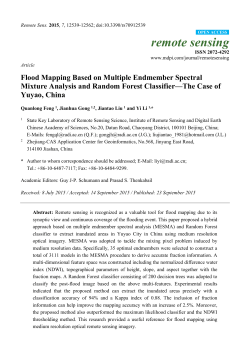 Flood Mapping Based on Multiple Endmember Spectral Mixture