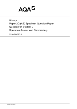 AS History Specimen answer and commentary Paper 2Q