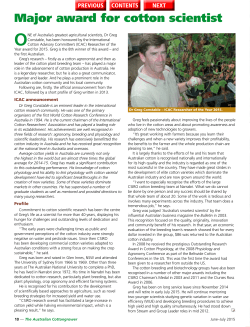 Major award for cotton scientist